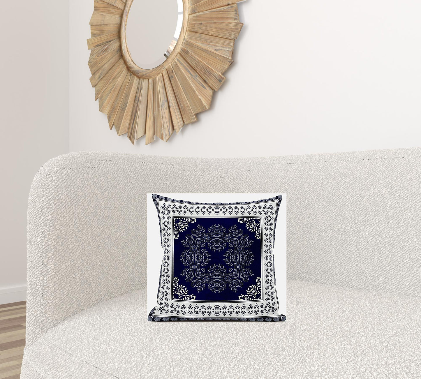 16" X 16" Muted Magenta Cream Geometric Zippered Suede Throw Pillow
