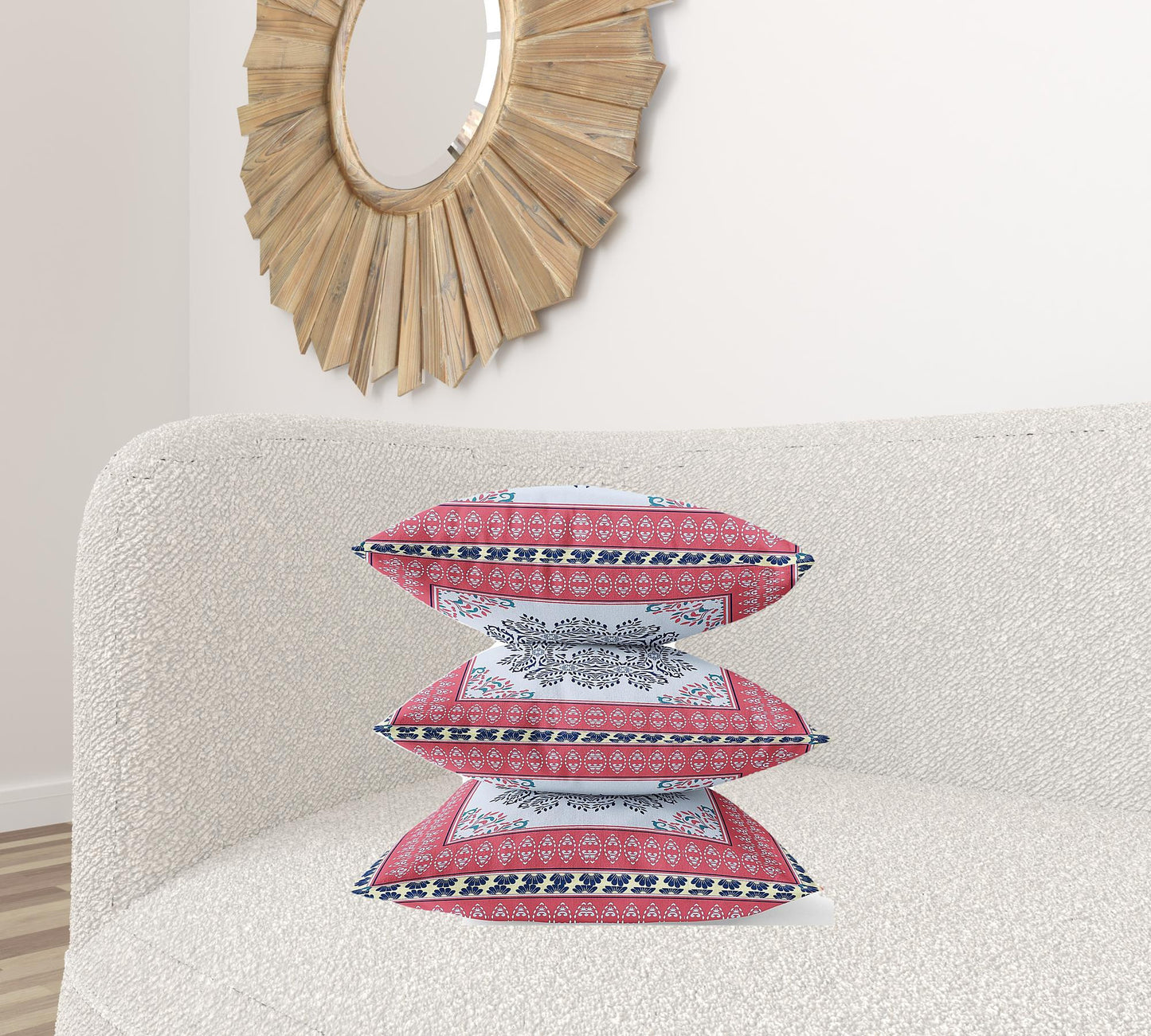 20" X 20" Muted Magenta and Gold Geometric Suede Zippered Pillow