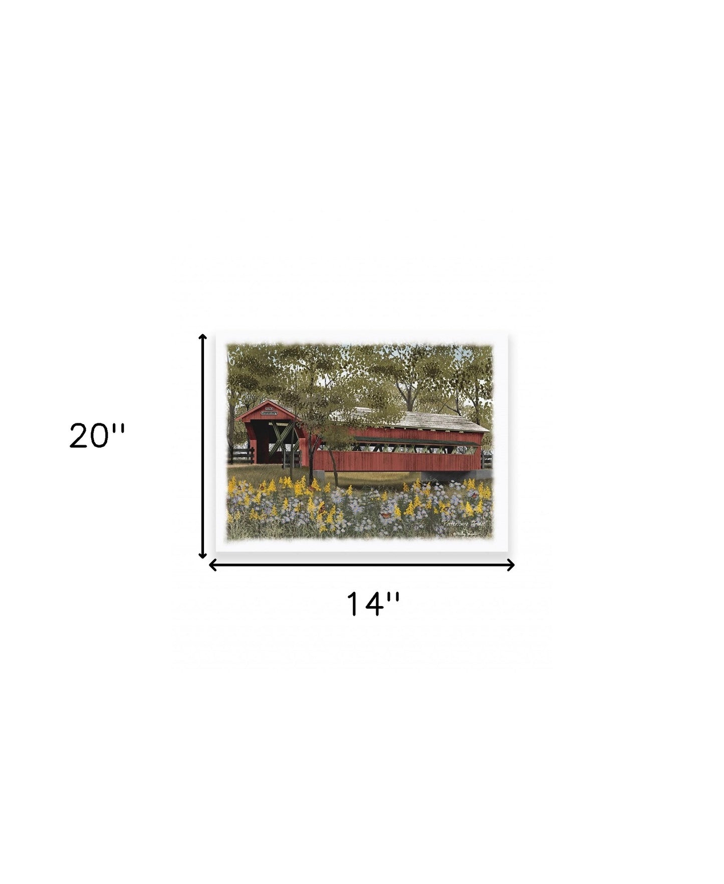 Pottersburg Bridge 3 White Wrapped Canvas Print Wall Art