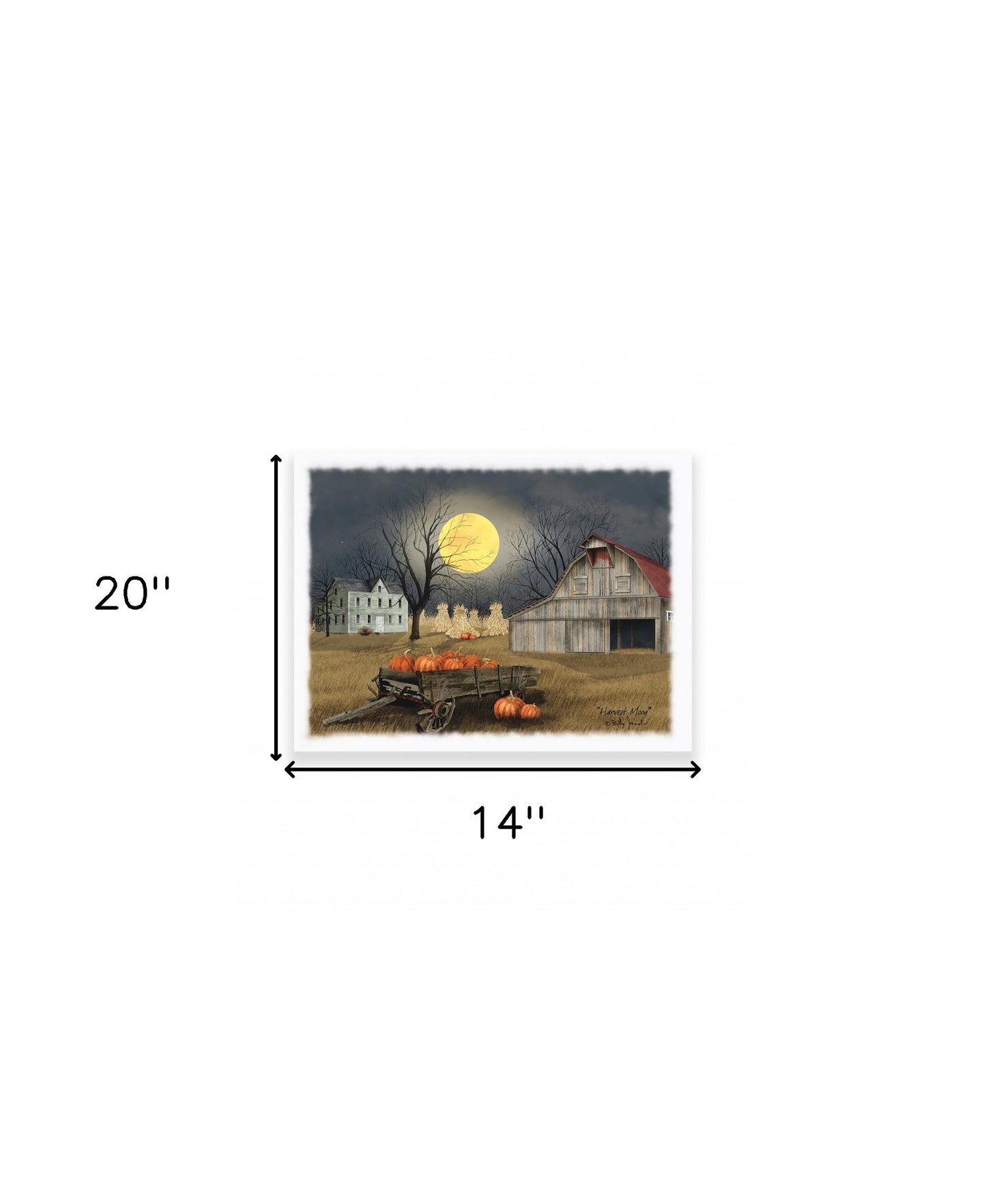 Harvest Moon 8 White Wrapped Canvas Print Wall Art