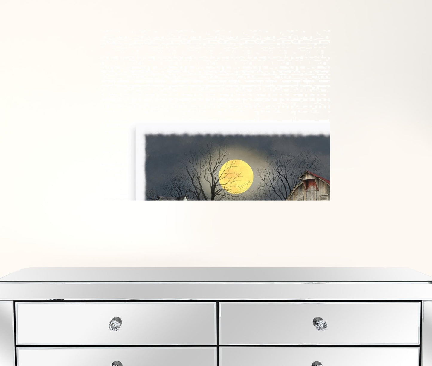 Harvest Moon 8 White Wrapped Canvas Print Wall Art