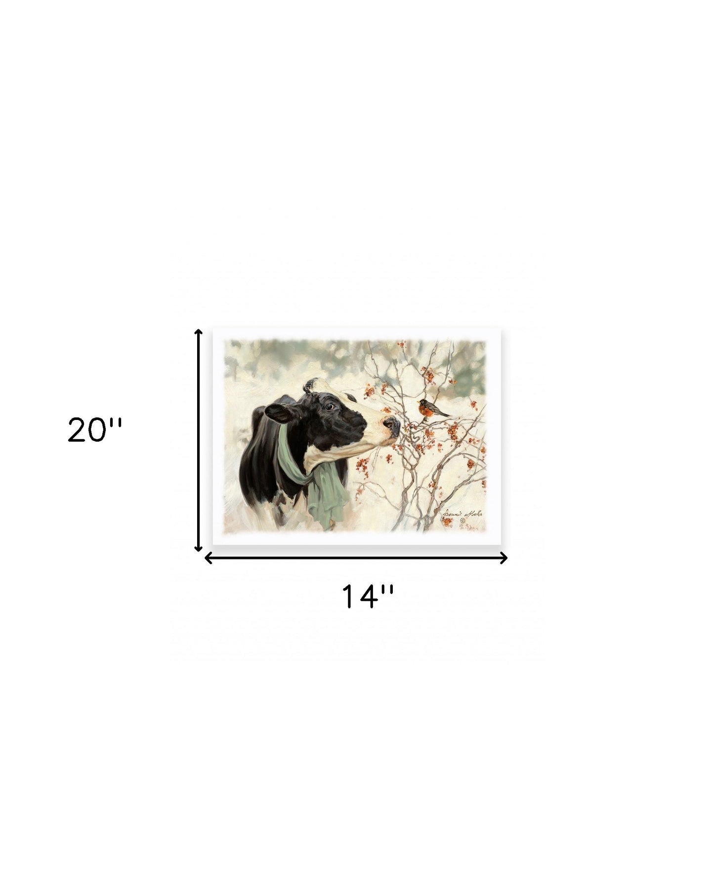 The Winter Robin 5 White Wrapped Canvas Print Wall Art