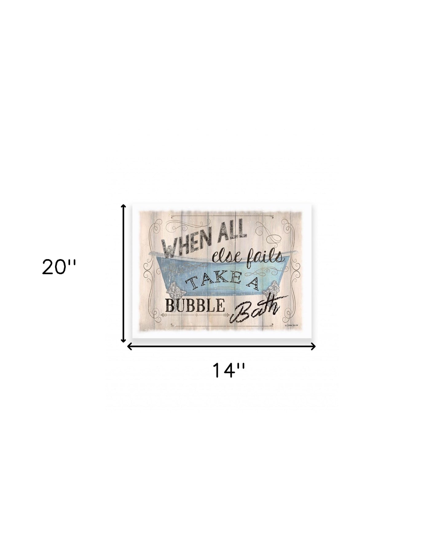 When All Else Fails Take A Bubble Bath White Wrapped Canvas Print Wall Art