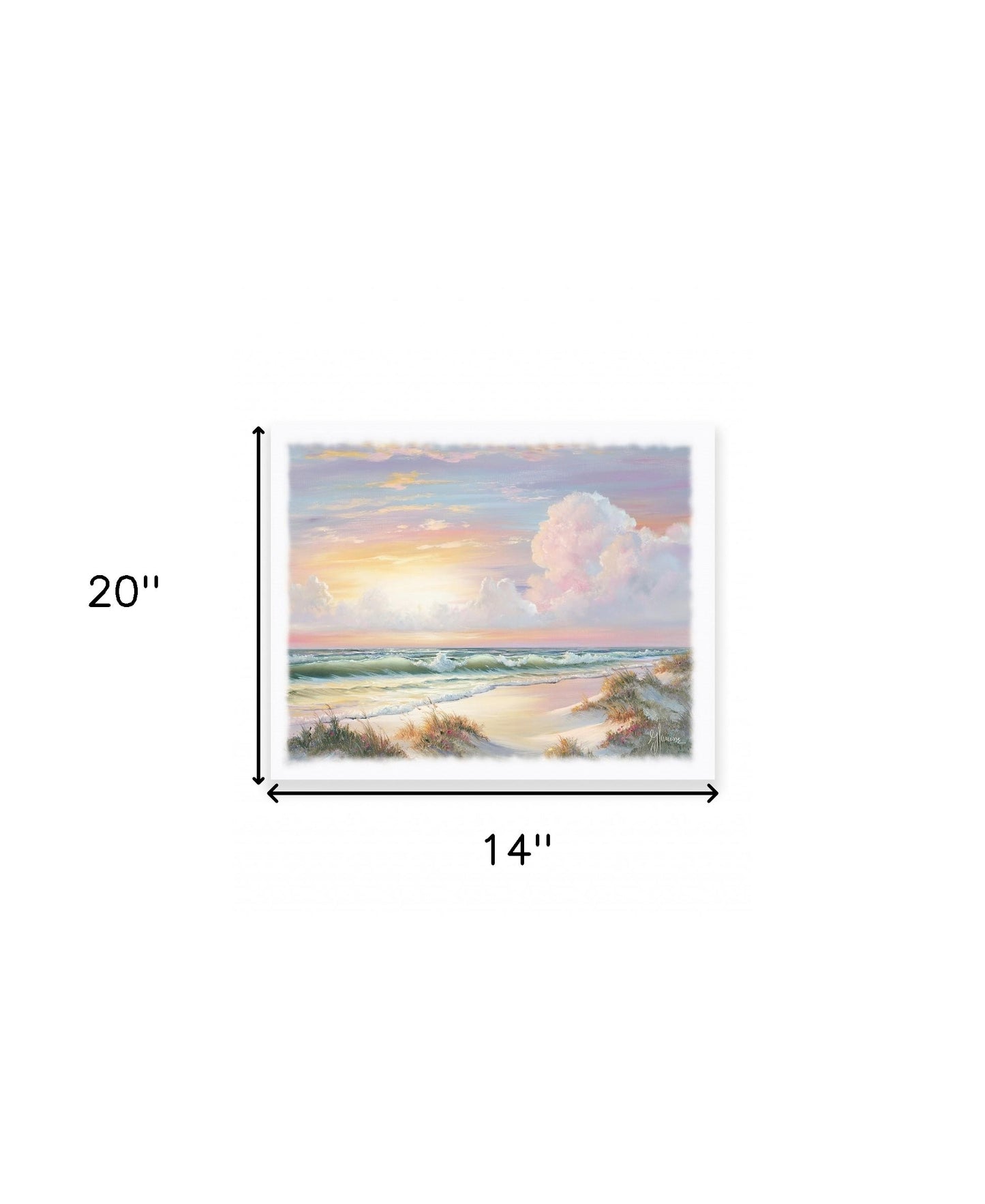 Golden Sunset On Crystal Cove 2 White Wrapped Canvas Print Wall Art