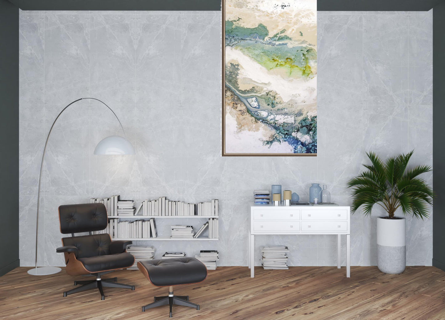 Minutiae Canvas Silver Floater Frame Print Wall Art