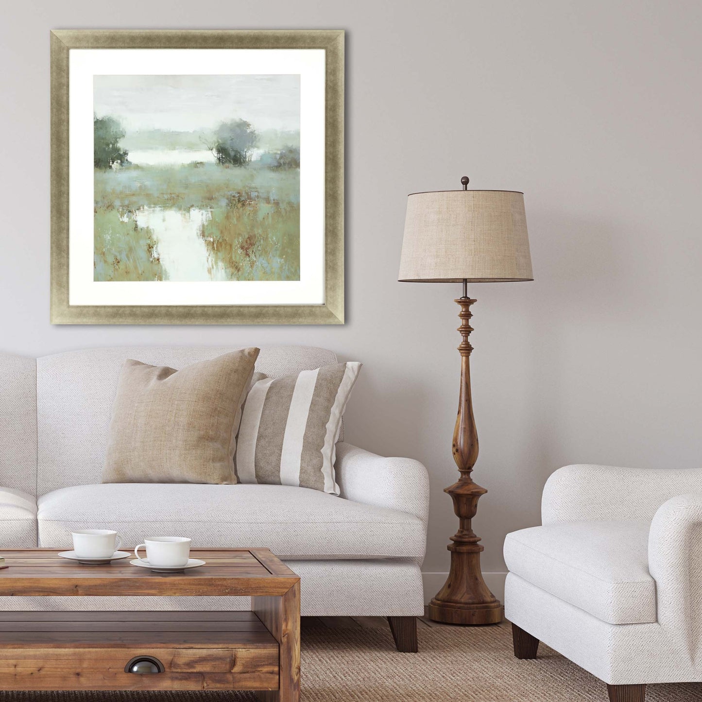Trees And Creek Ii Framed Art Gold Picture Frame Print Wall Art