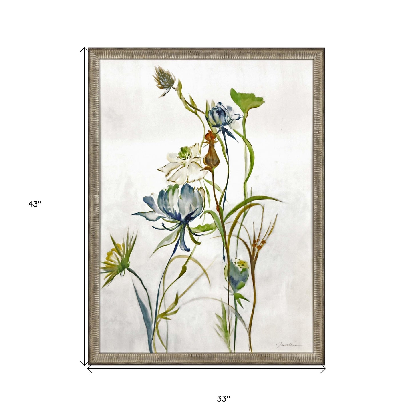 Late Summer Wildflower Ii Framed Art Silver Picture Frame Print Wall Art