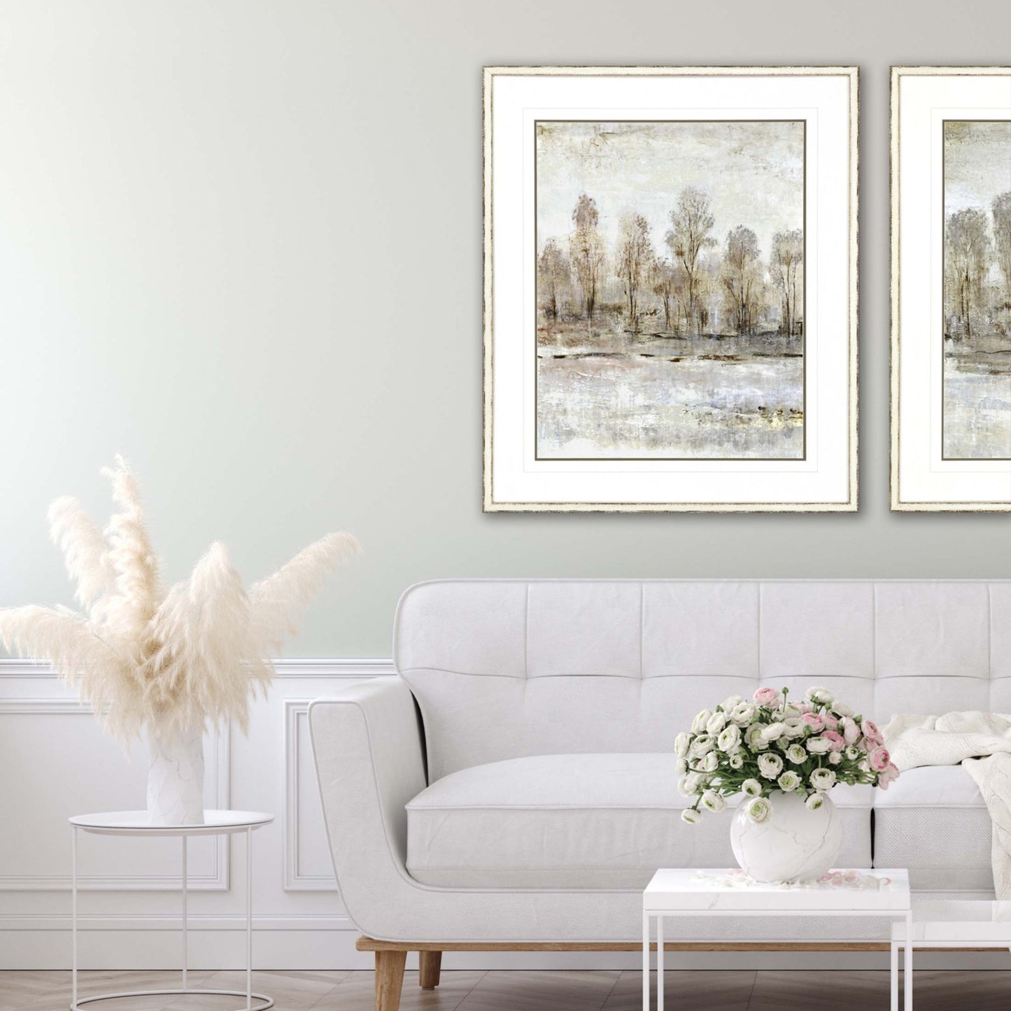 Peaceful Forest I Framed Art White Picture Frame Print Wall Art