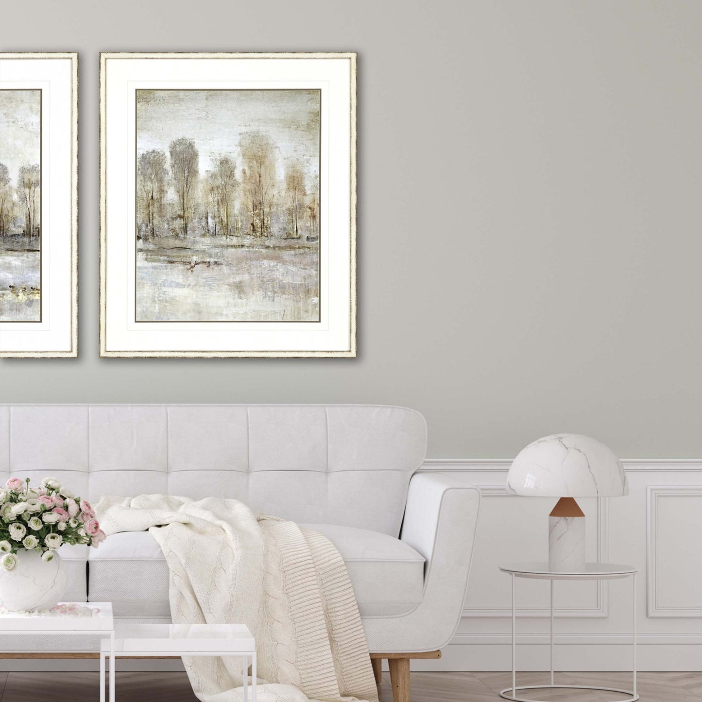 Peaceful Forest Ii Framed Art White Picture Frame Print Wall Art