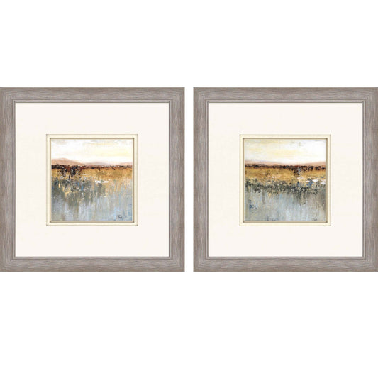Set Of Two Antique Contemporary Set Of 2 Framed Art Silver Picture Frame Print Wall Art