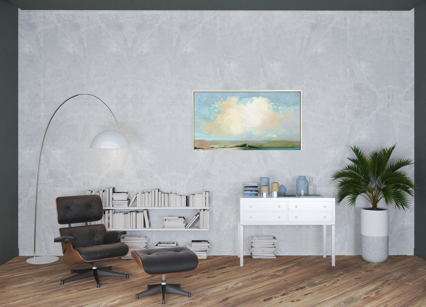 Coastal Sky Canvas White Floater Frame Print Wall Art