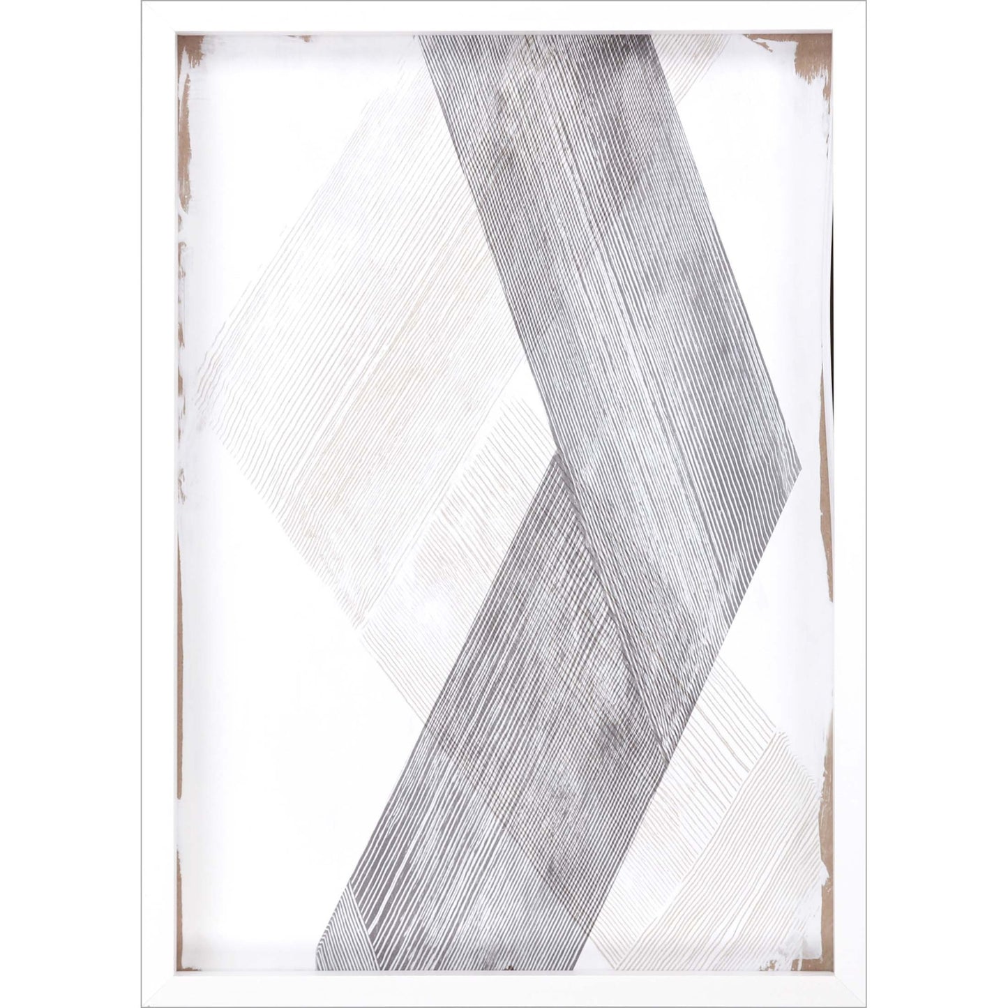 Twine Chevron Framed Art White Picture Frame Print Wall Art