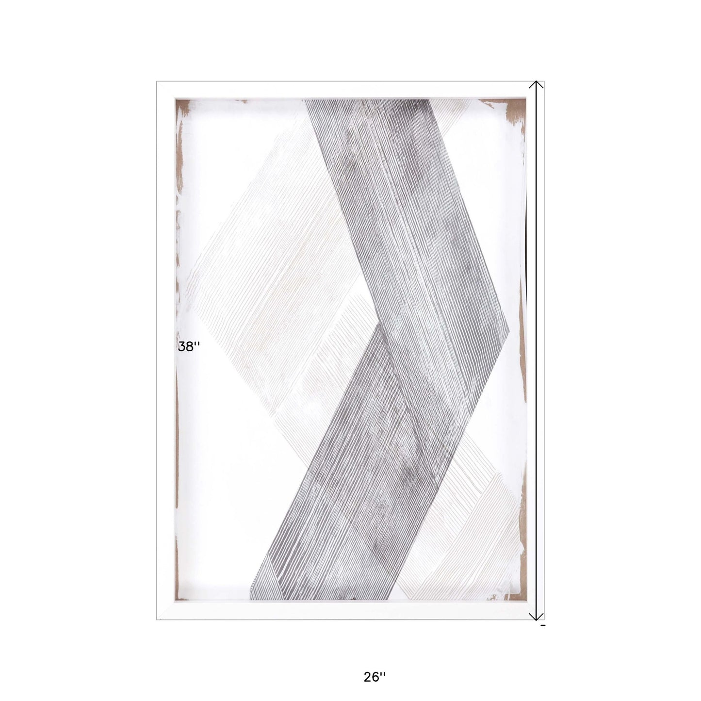 Twine Chevron Framed Art White Picture Frame Print Wall Art