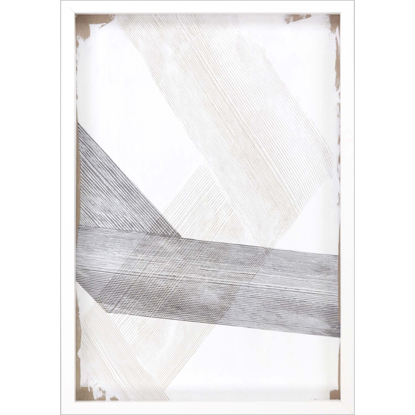 Chevron I Framed Art White Picture Frame Print Wall Art