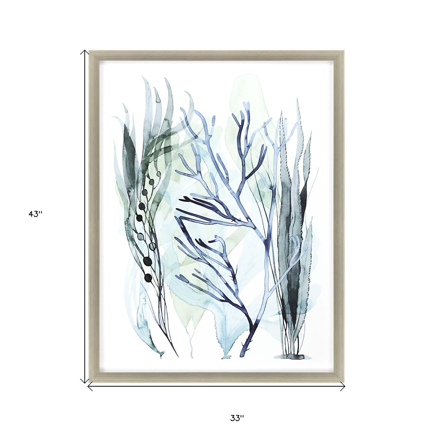 Sea Leaves Iii Framed Art Silver Picture Frame Print Wall Art