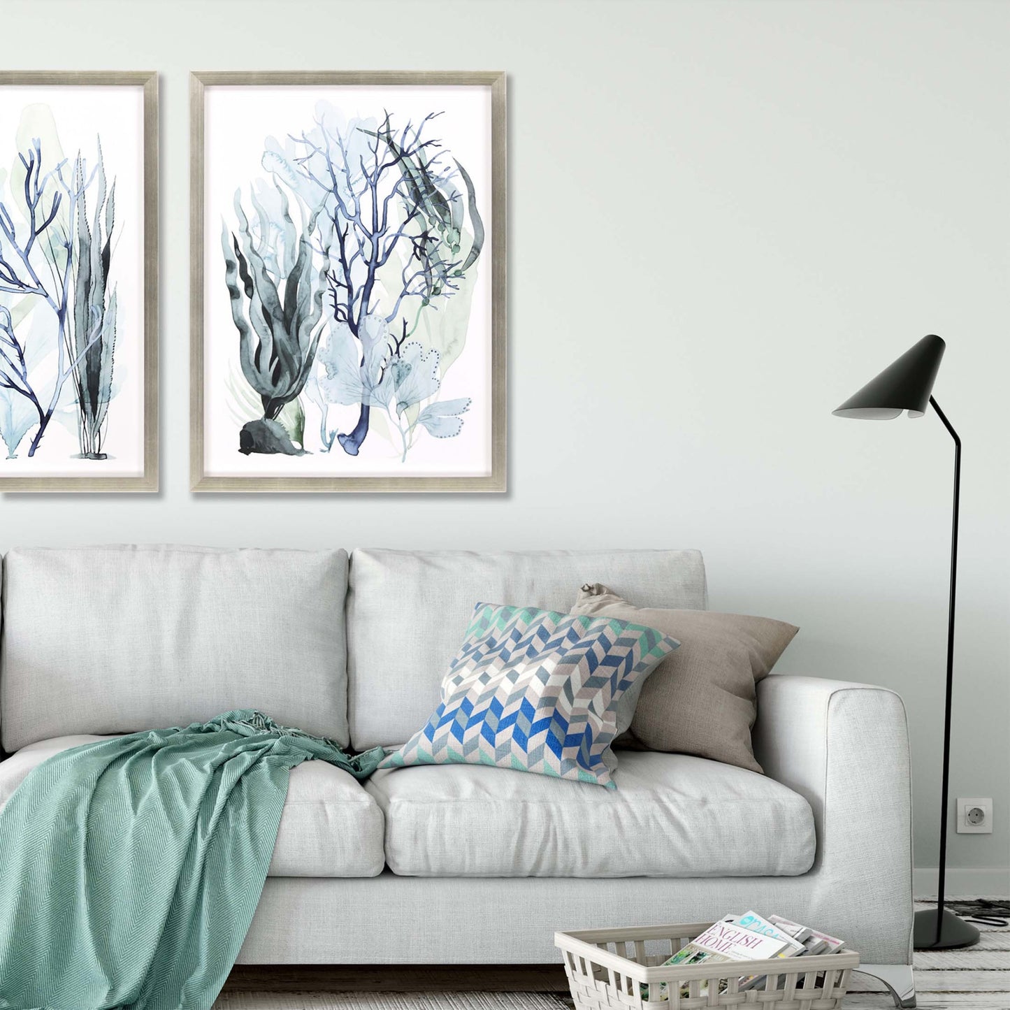 Sea Leaves Iv Framed Art Silver Picture Frame Print Wall Art