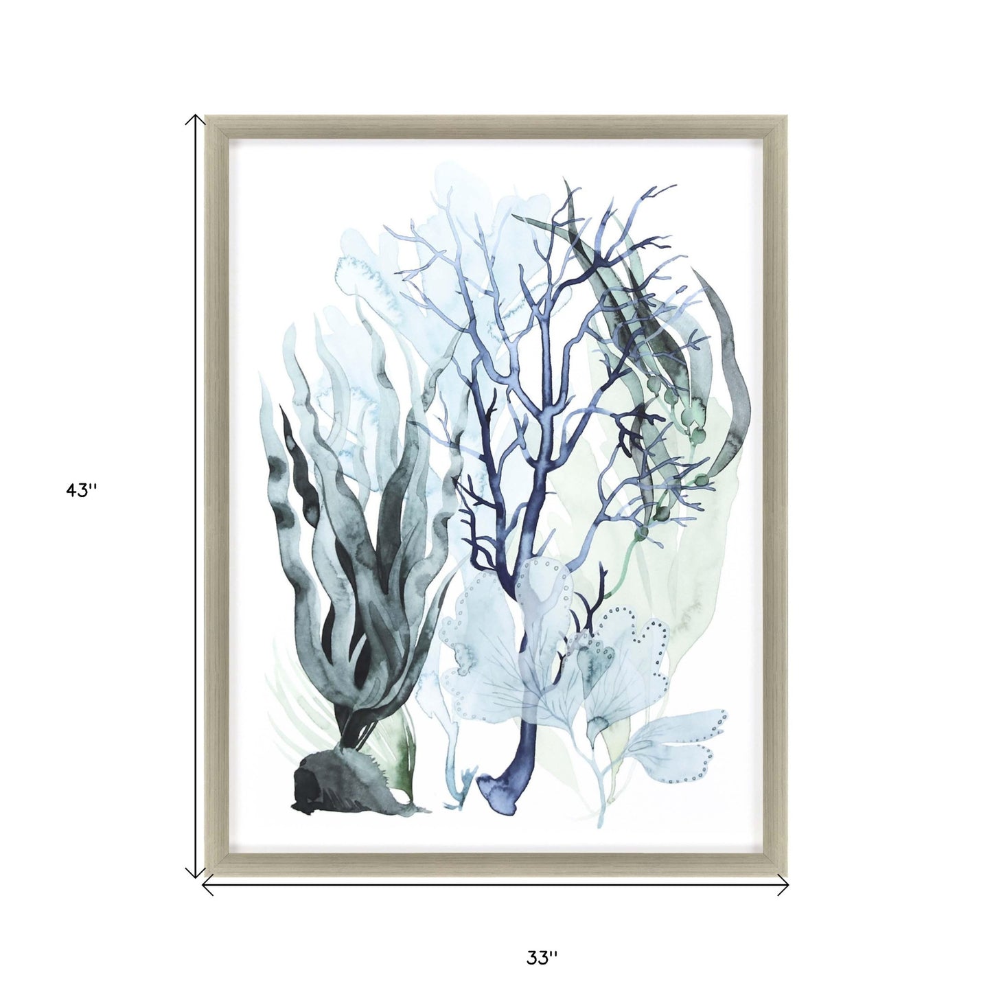 Sea Leaves Iv Framed Art Silver Picture Frame Print Wall Art