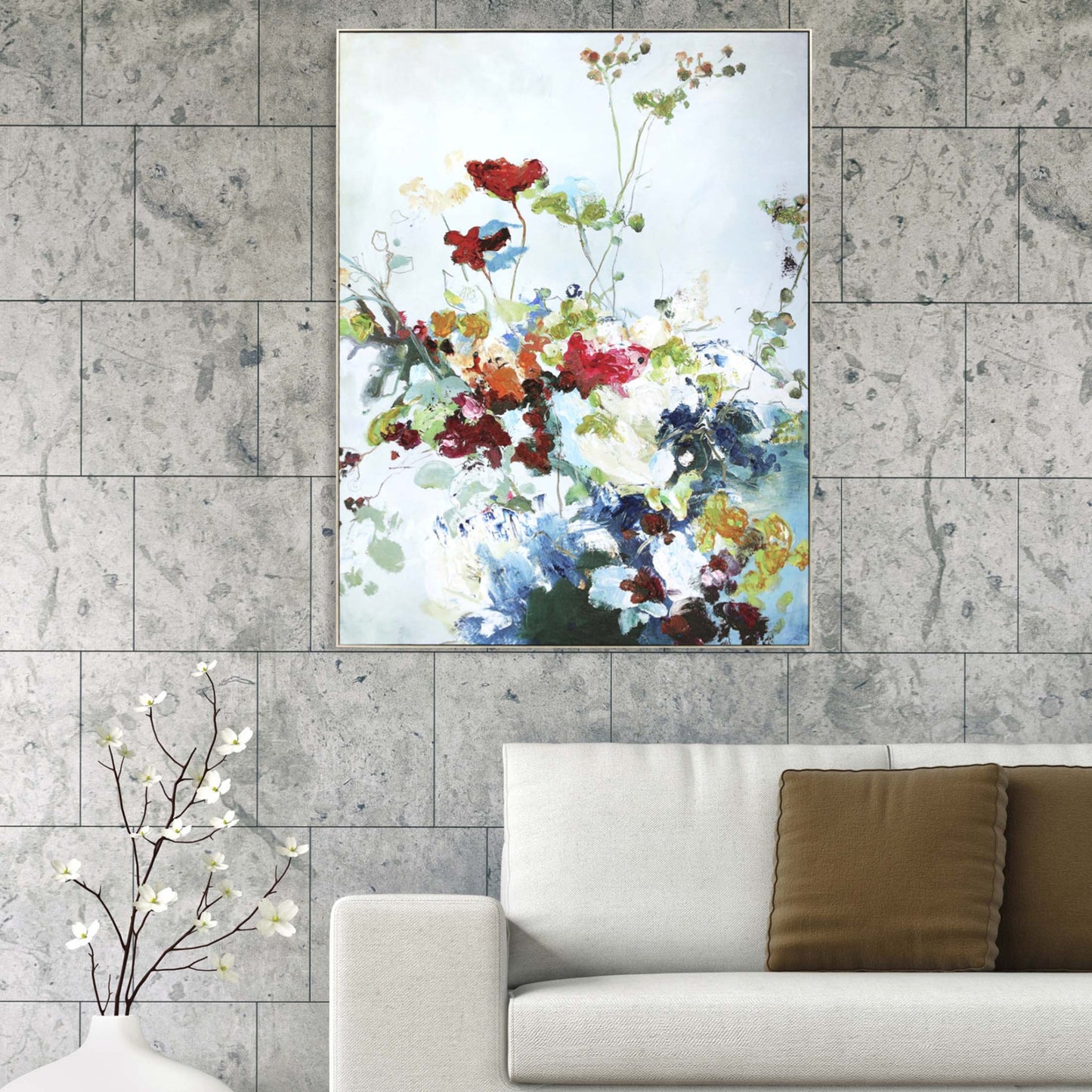 Abstract Floral Framed Art Gold Picture Frame Print Wall Art