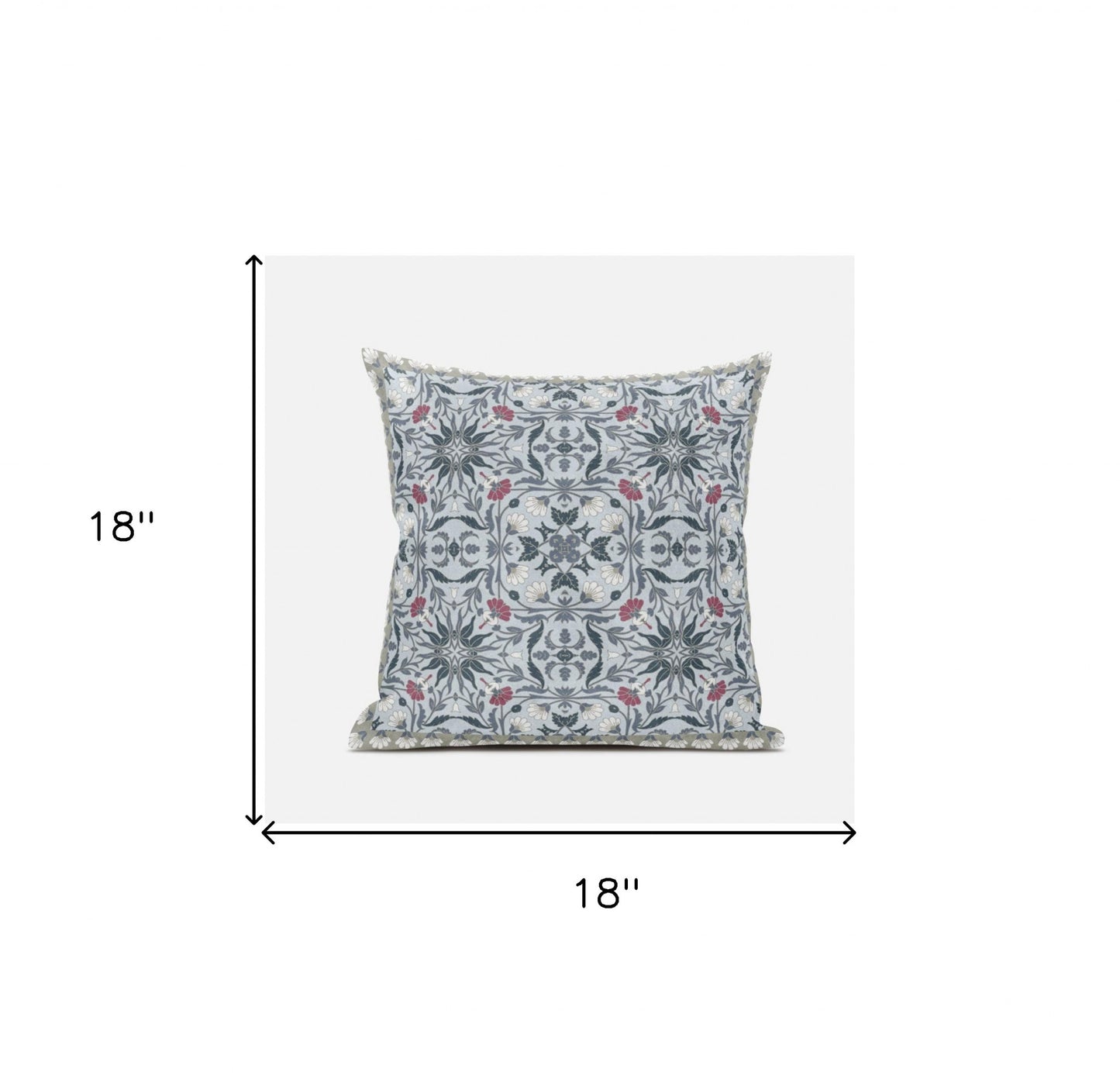 18" X 18" Muted Orange And Indigo Paisley Blown Seam Suede Throw Pillow