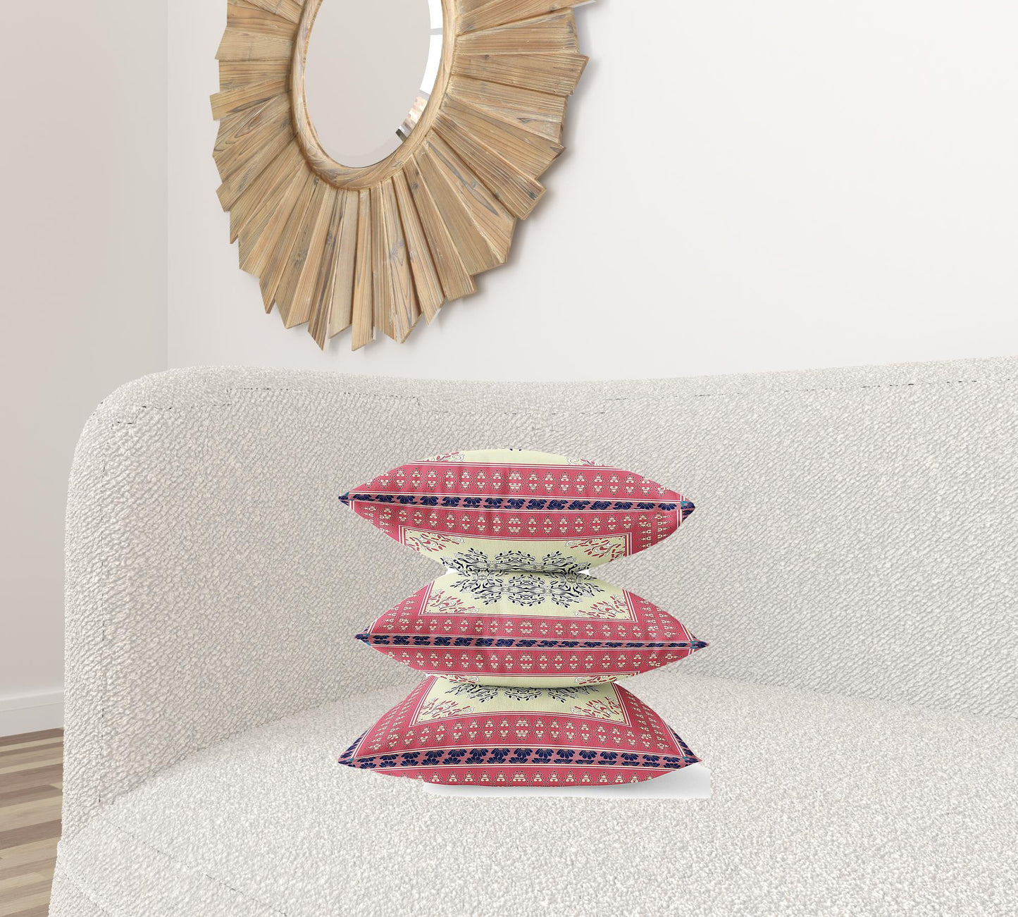 18" X 18" Muted Pink Grey Geometric Blown Seam Suede Throw Pillow