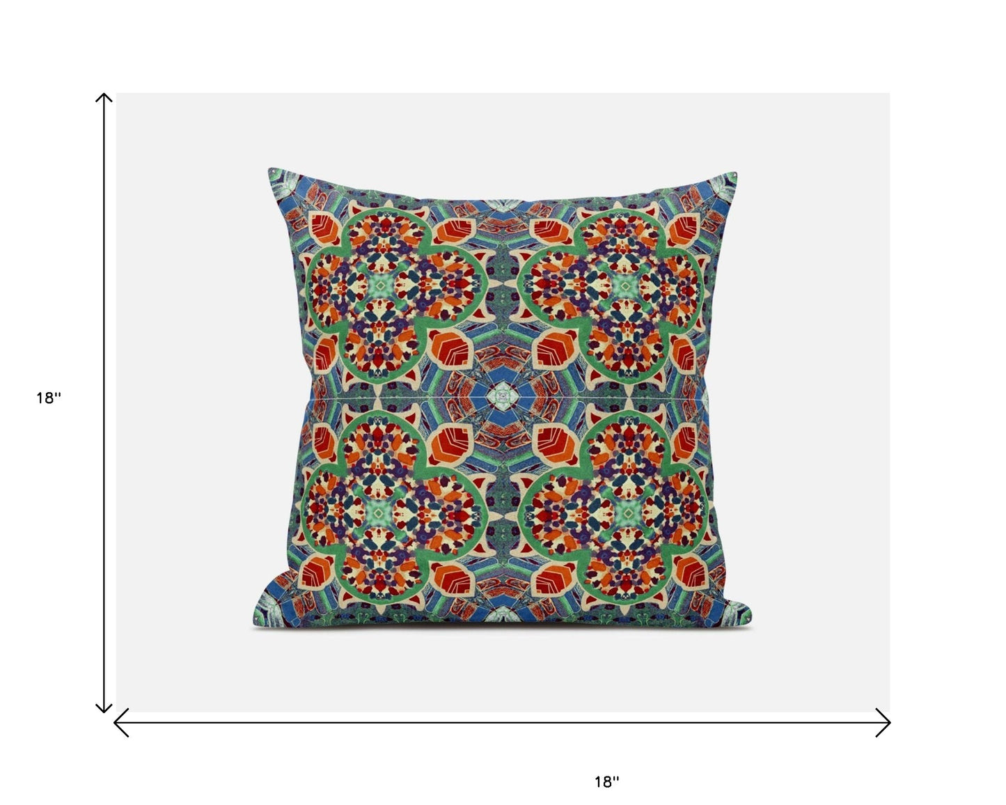 18"X18" Orange Microsuede Quatrefoil Zippered Pillow