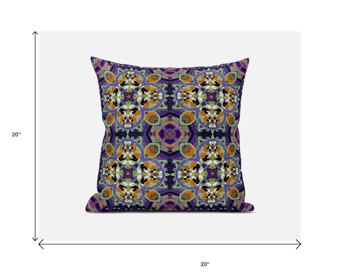 18" X 18" Purple and Orange Quatrefoil Suede Zippered Pillow