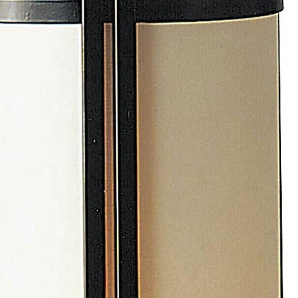 24" Brown Metal Bedside Table Lamp With Off-White Shade