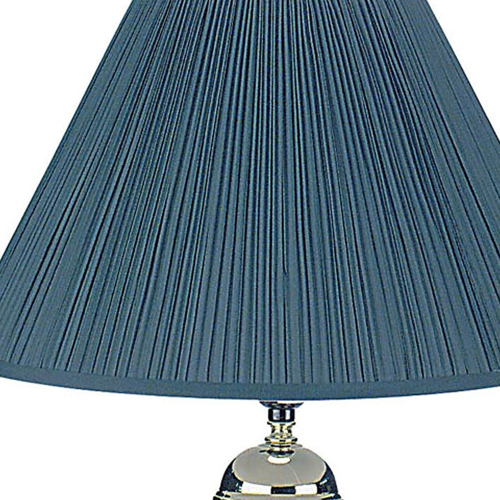 27" Gold Ceramic Bedside Table Lamp With Black Empire Shade