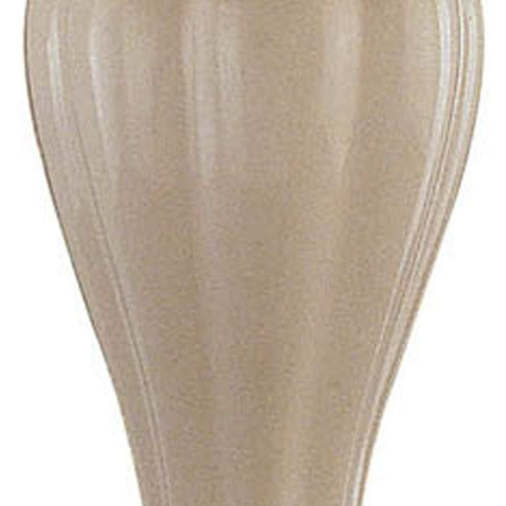 27" Gold Ceramic Bedside Table Lamp With Black Empire Shade