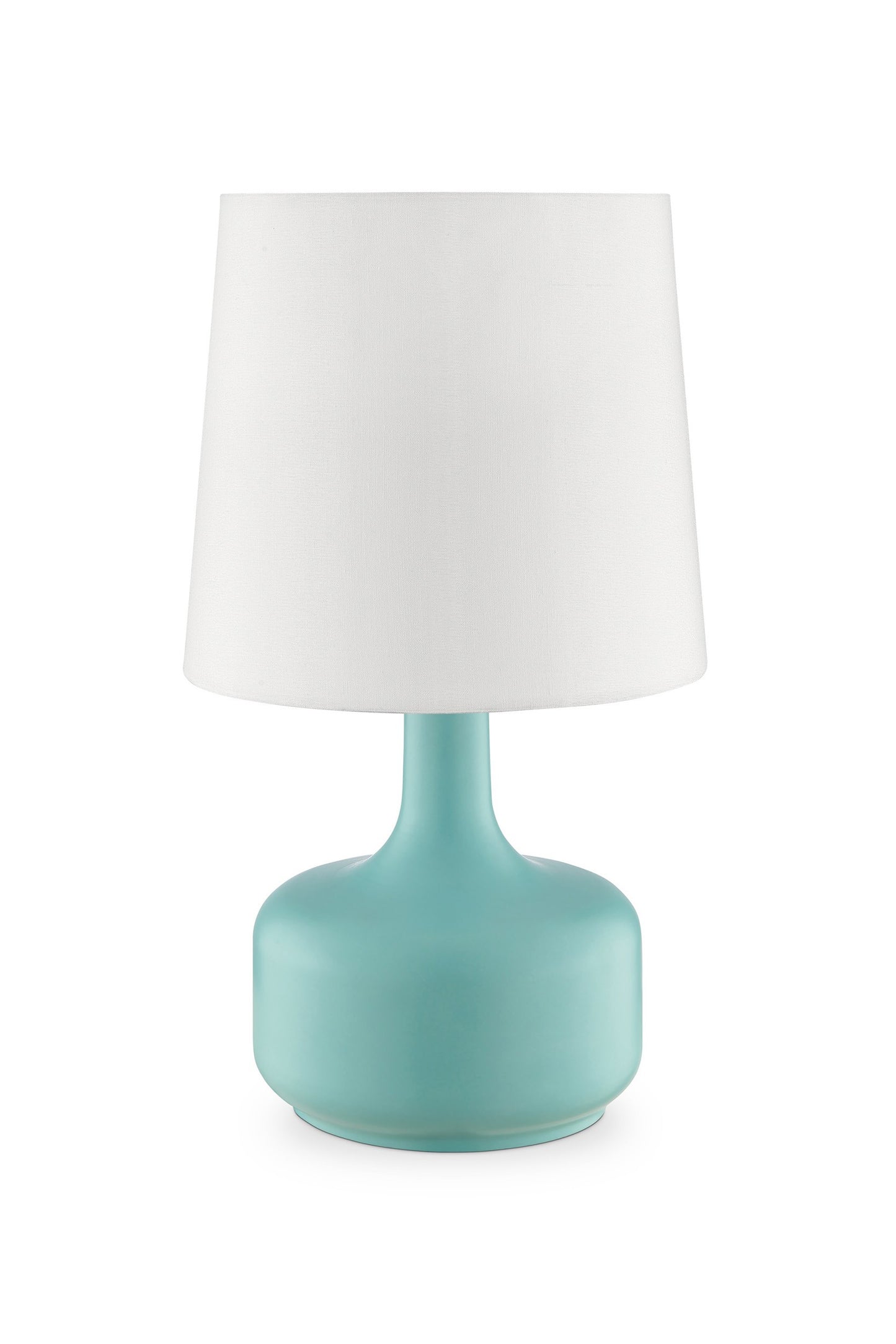 17" Pink Metal Bedside Table Lamp With White Shade