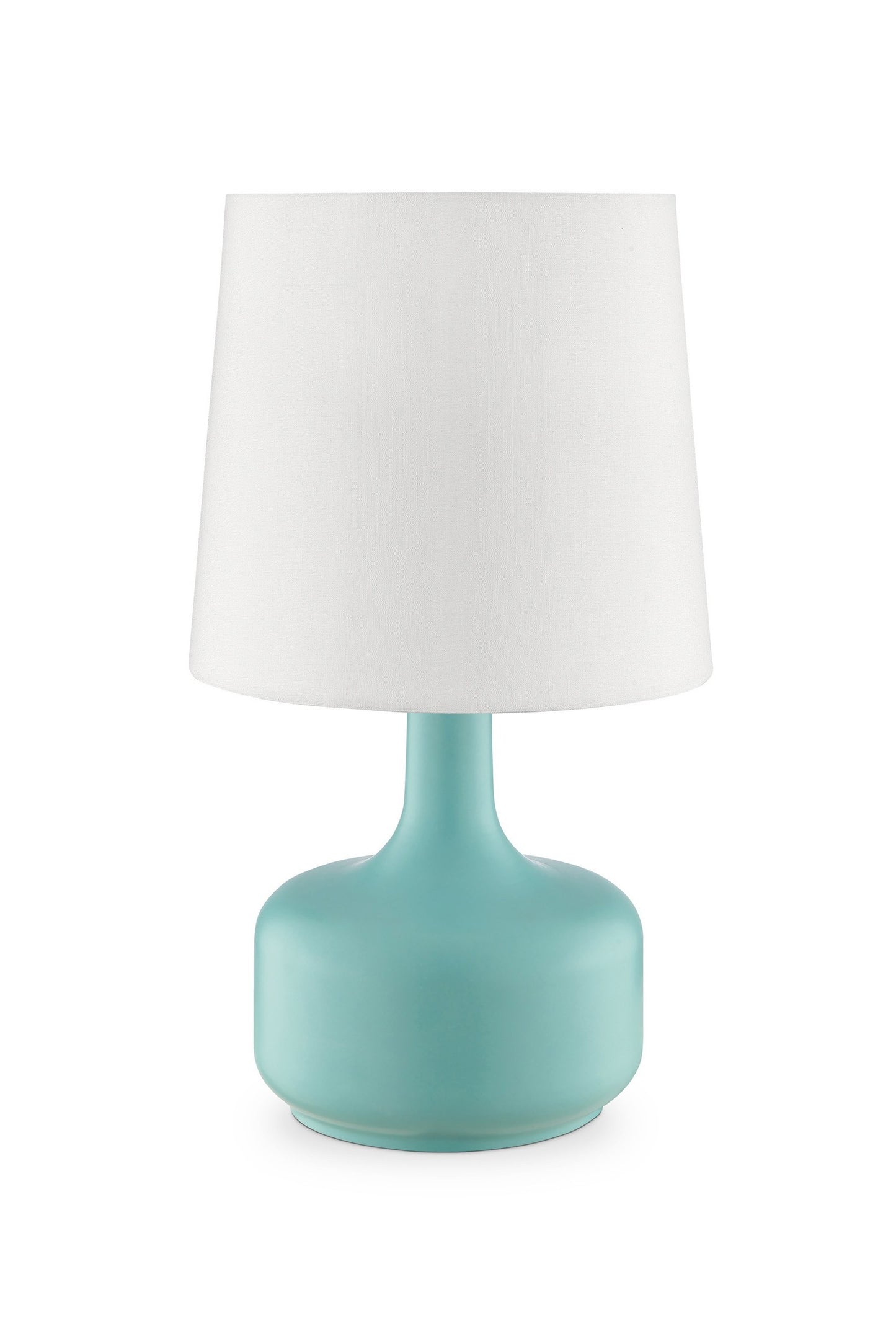 17" Pink Metal Bedside Table Lamp With White Shade