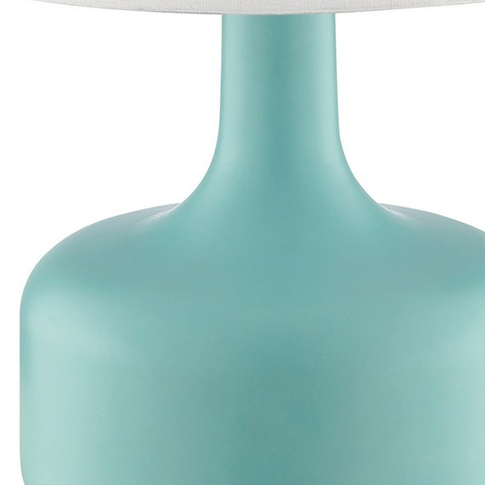 17" Pink Metal Bedside Table Lamp With White Shade