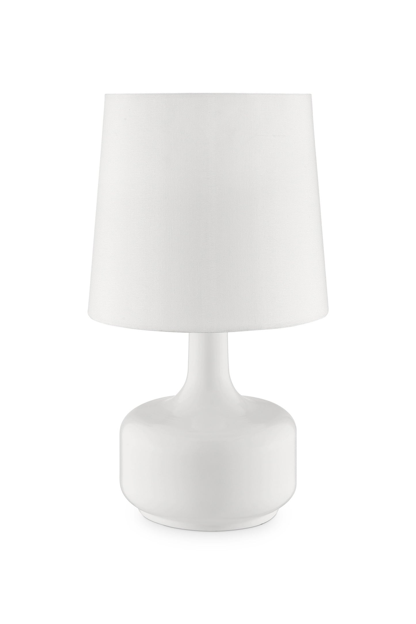 17" Pink Metal Bedside Table Lamp With White Shade