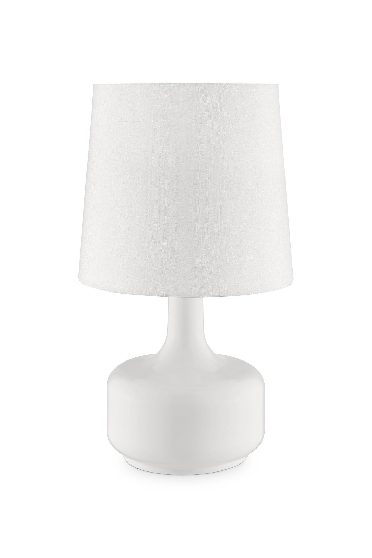 17" Pink Metal Bedside Table Lamp With White Shade