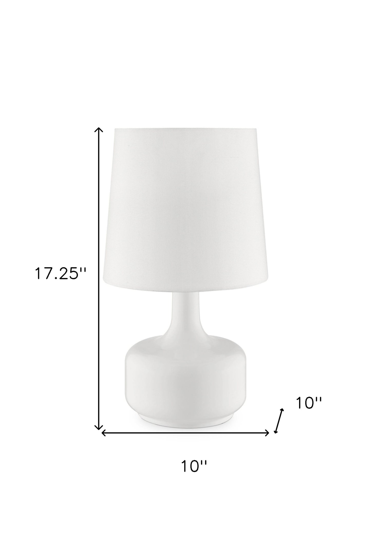 17" Pink Metal Bedside Table Lamp With White Shade
