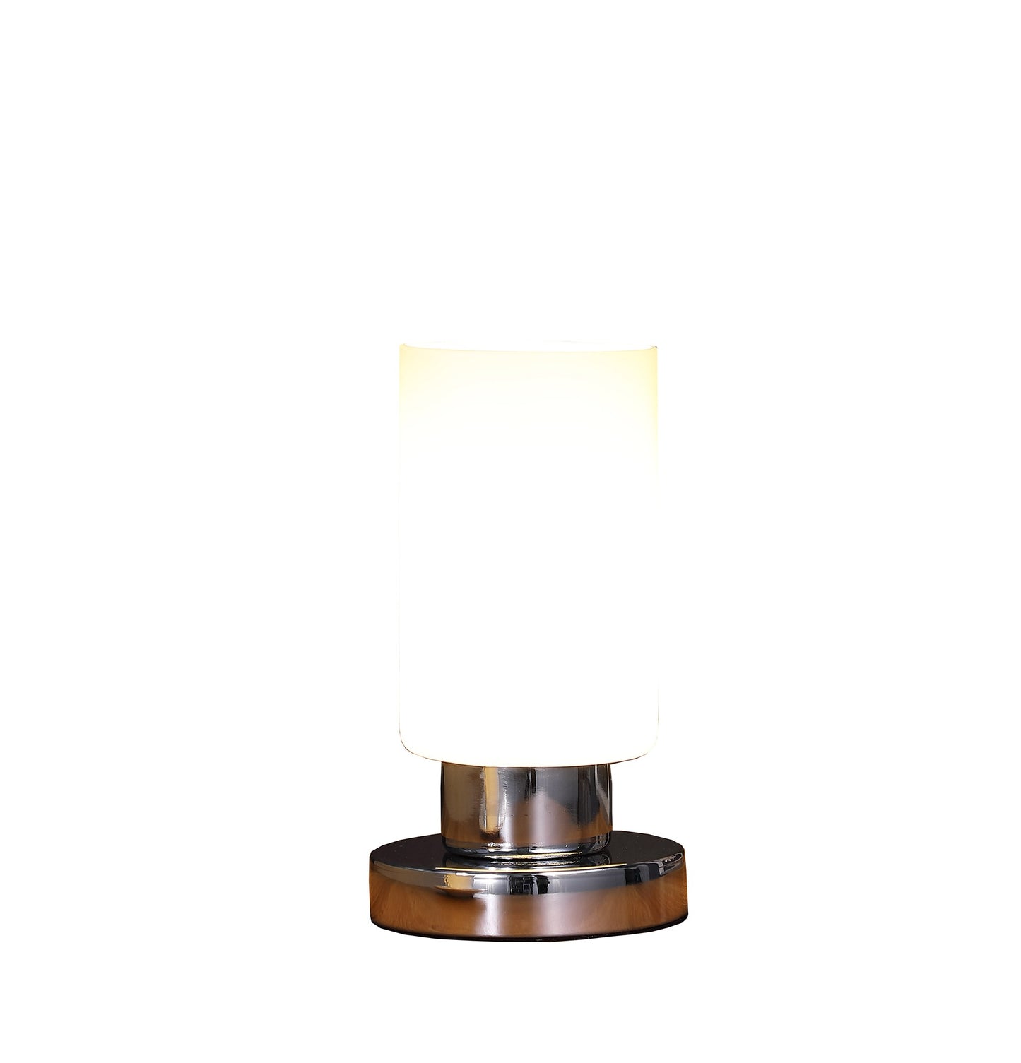 9" Silver Bedside Table Lamp With White Drum Shade