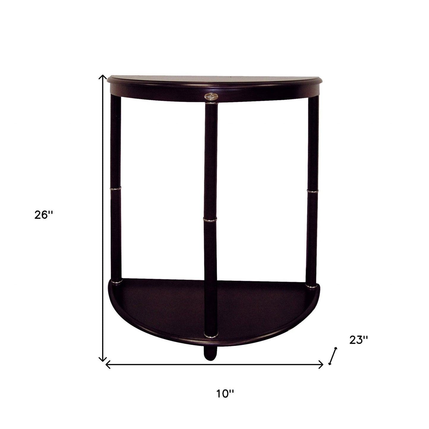 26" Dark Brown Manufactured Wood Half Circle End Table