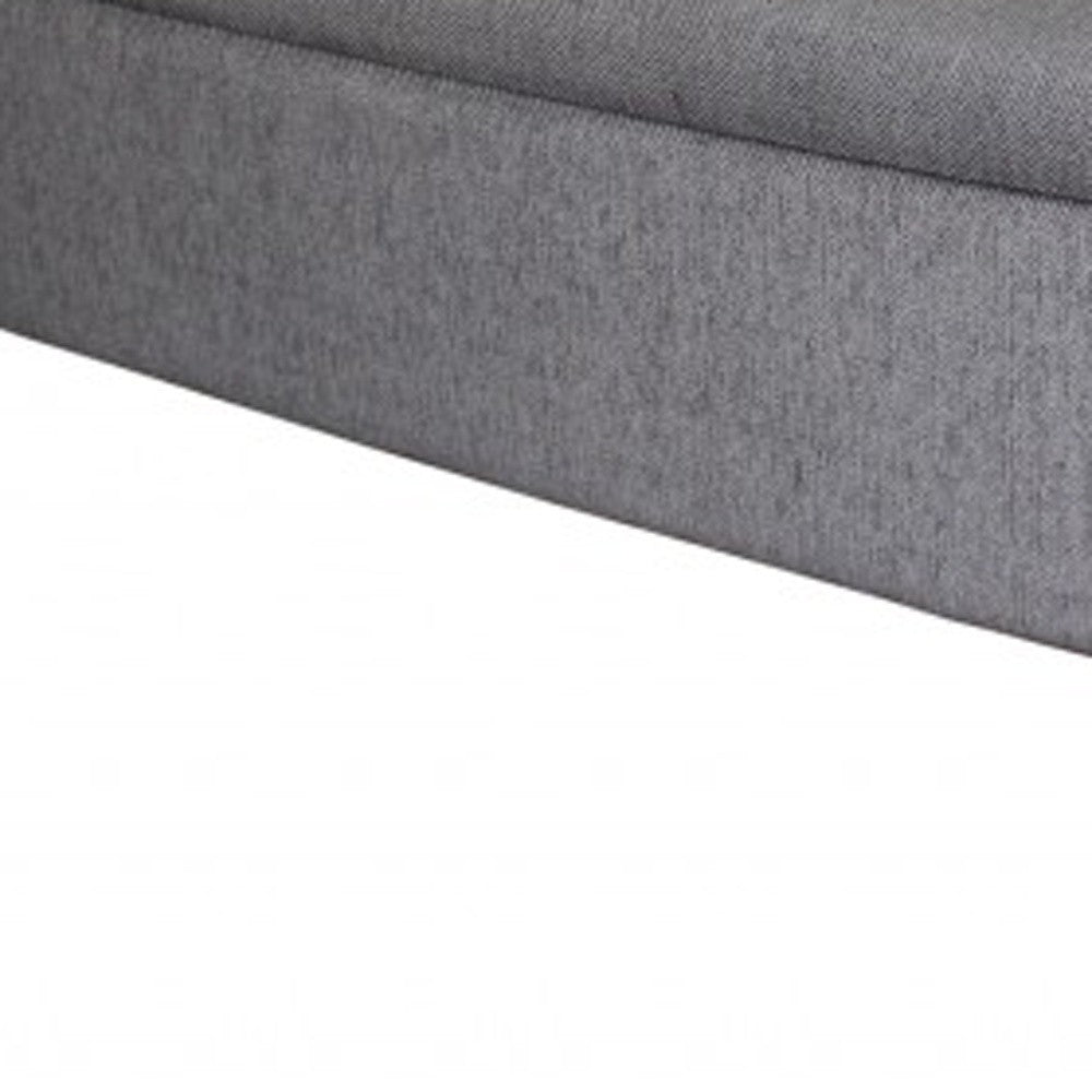 14" Black And Gray Upholstered 100% Polyester Entryway Bench With Flip Top