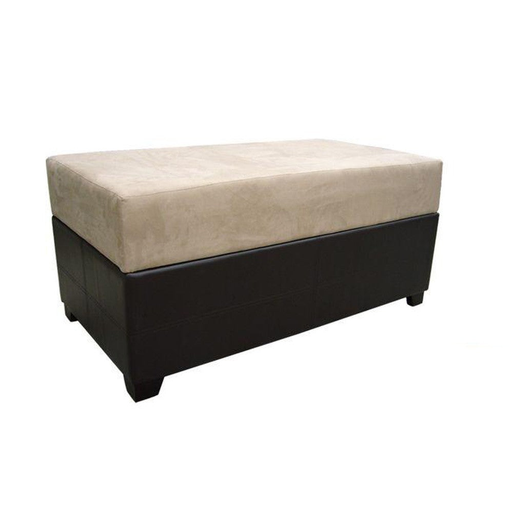 23" Brown and Dark Brown Upholstered Microfiber Bench with Flip top