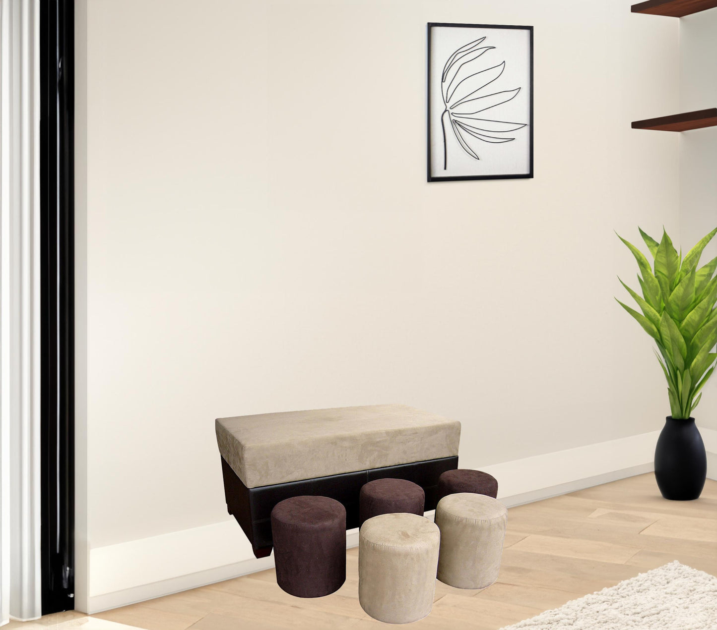 23" Brown and Dark Brown Upholstered Microfiber Bench with Flip top