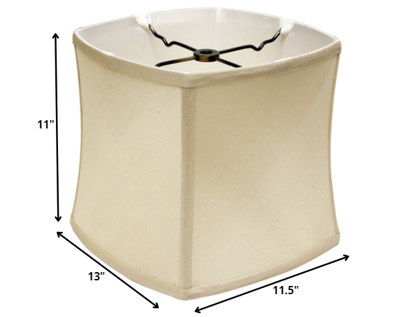 13" Ivory Soft Box Paperback Pongee Silk Lampshade
