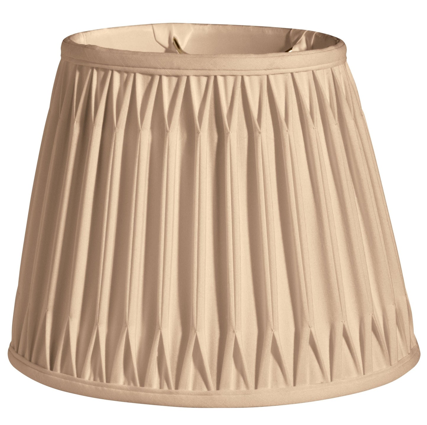 18" Vintage Gold Oval Smocked Pleat Paperback Shantung Lampshade