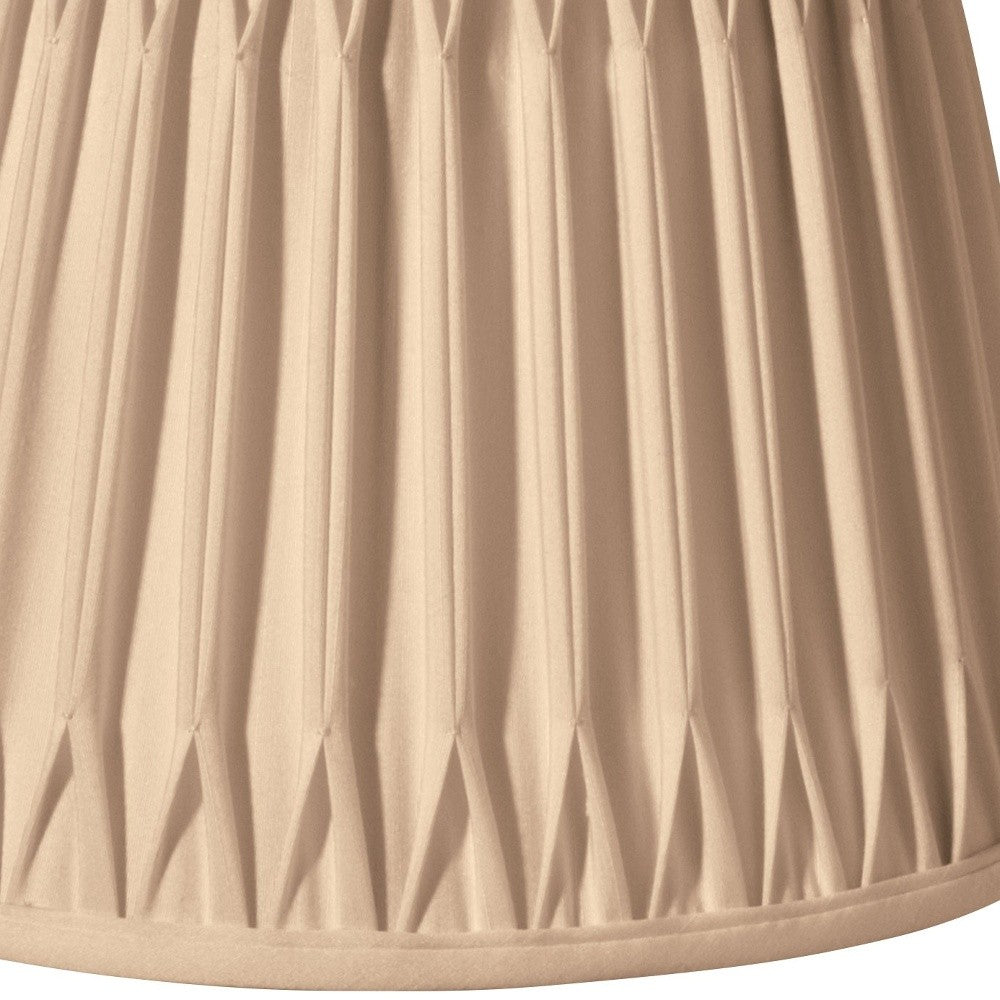 18" Vintage Gold Oval Smocked Pleat Paperback Shantung Lampshade