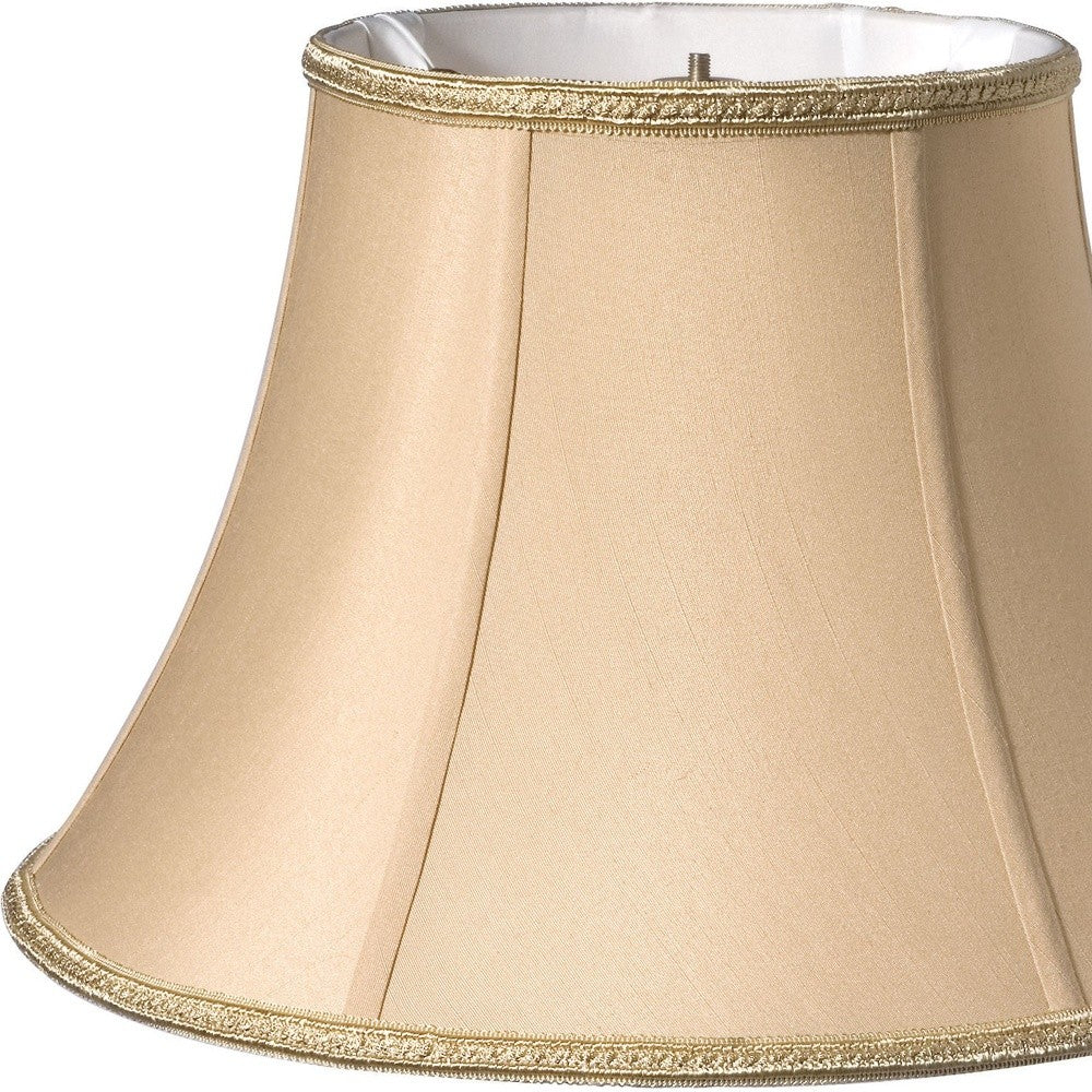 12" Vintage Gold Slanted Oval Paperback Shantung Lampshade