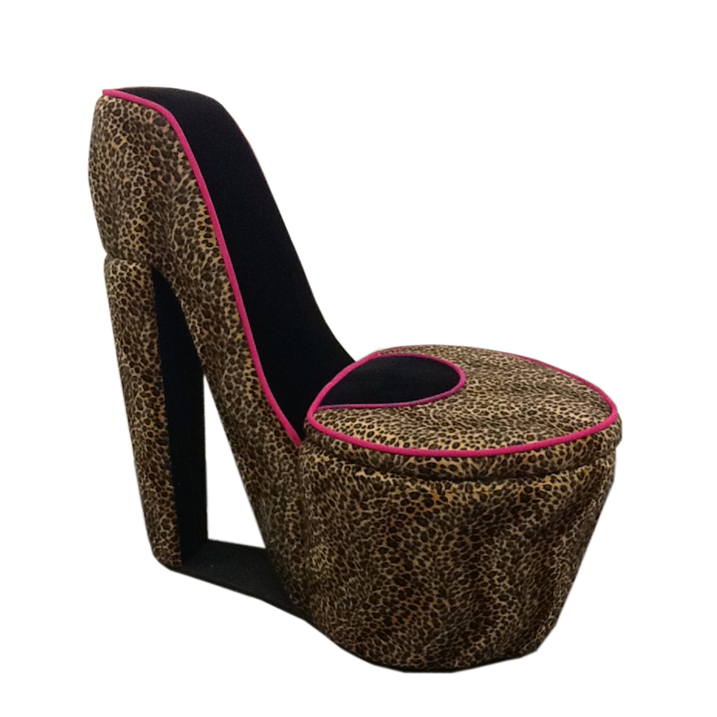 32" Brown Faux Suede Animal Print Side Chair