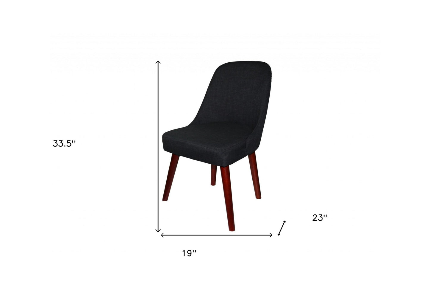 34" Dark Charcoal Gray Contemporary Armless Dining or Accent Chair