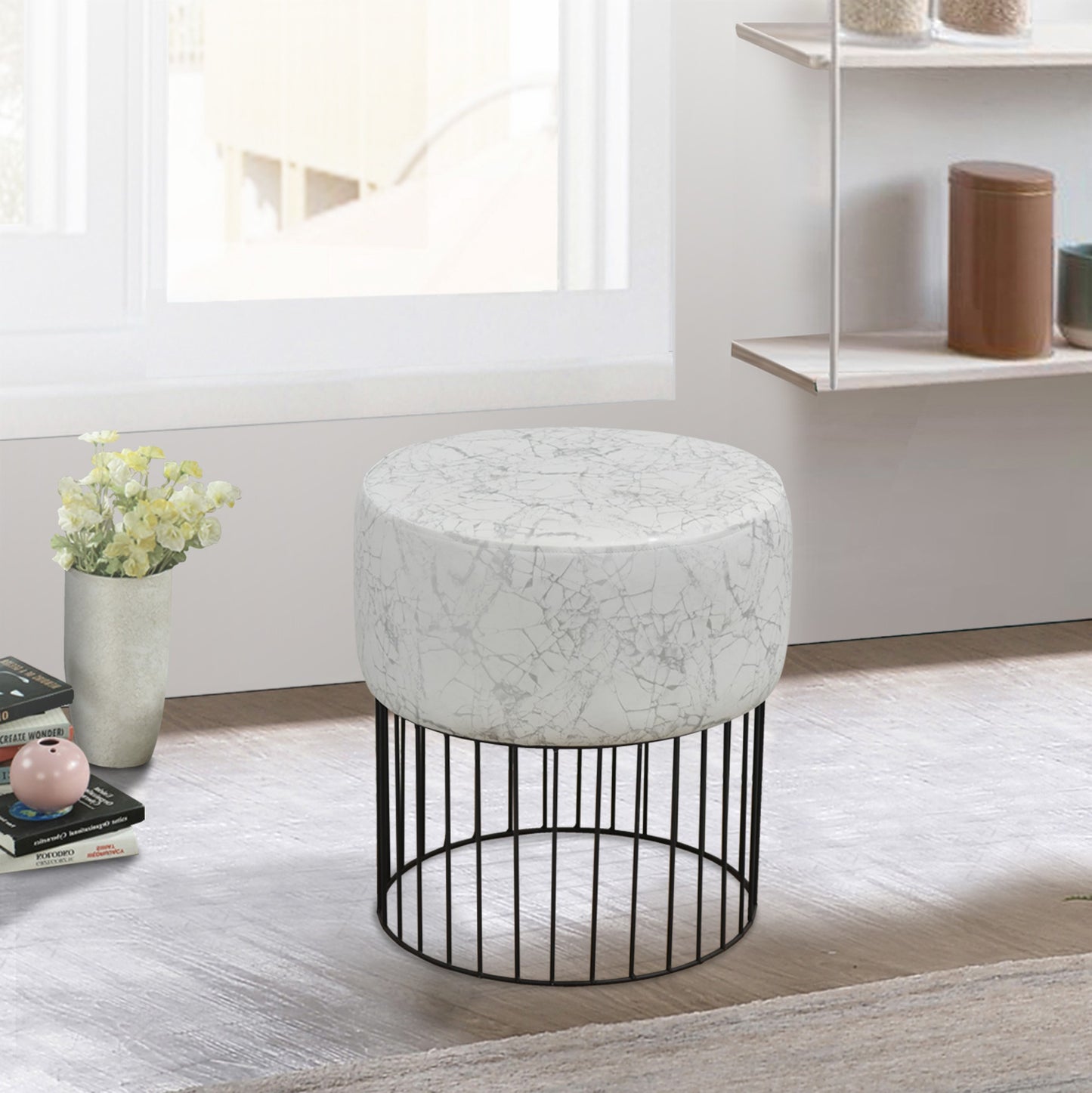 17" Gray And Black Faux Leather Side Chair