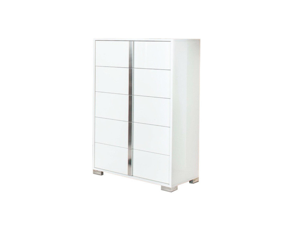 33" White Manufactured Wood Five Drawer Chest