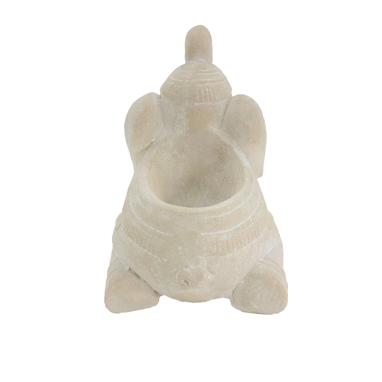 17" Cream Elephant Indoor Outdoor Planter Statue