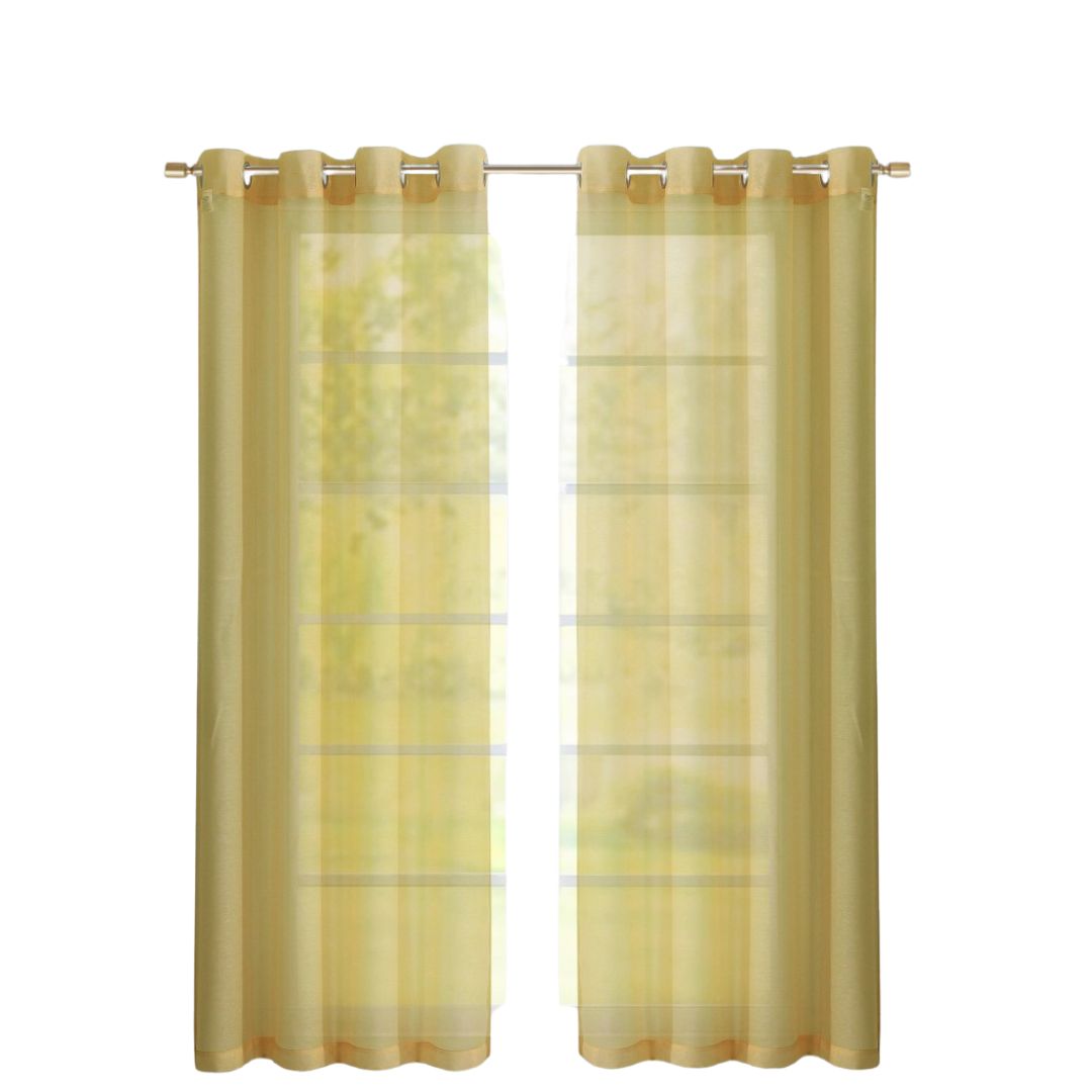 Set of Two 84" Gold Solid Modern Window Panels